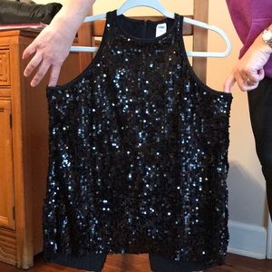 Black sequin dance top